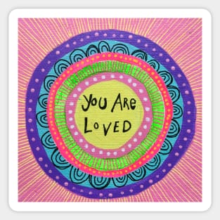 You Are Loved Rainbow Mandala Sticker